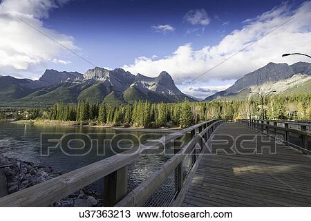 Stock Image - Bridge to Canmore. Fotosearch