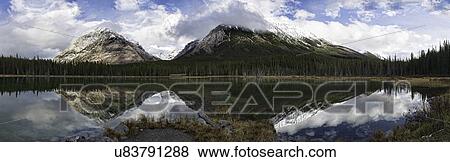 Stock Photo - Buller Pond panoramic, Alberta, Canada. Fotosearch
