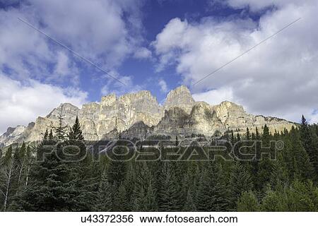 Stock Photograph - Castle mountain escarpments. Fotosearch