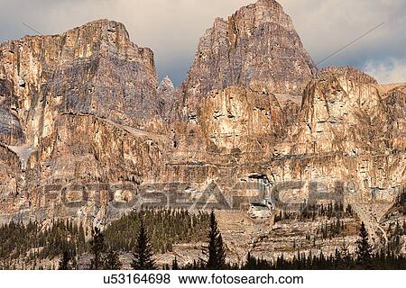 Stock Photo - Castle Peaks in Banff National Park. Fotosearch