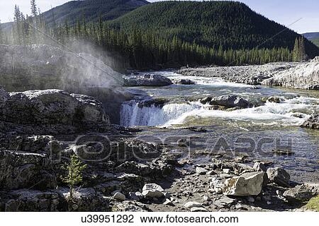 Stock Image - Elbow Falls in Kootenay National Park. Fotosearch