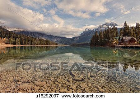 Emerald Lake, Yoho National Park View Large Photo Image Stock Photo - Emerald Lake, Yoho National Park. Fotosearch