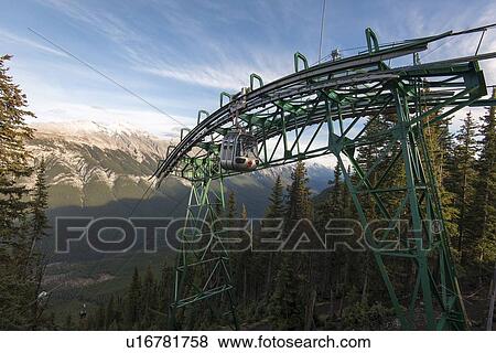 Stock Photo - Gondola track on Tunnel Mountain. Fotosearch