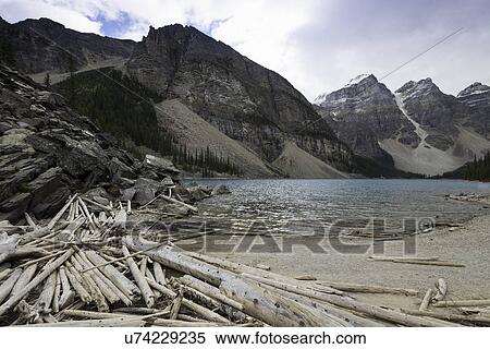 Lake Moraine in Banff National Park View Large Photo Image Stock Photography - Lake Moraine in Banff National Park. Fotosearch