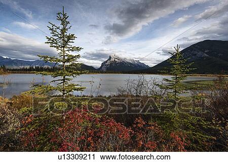 Stock Image - Mount Rundle beyond Vermilion Lakes. Fotosearch