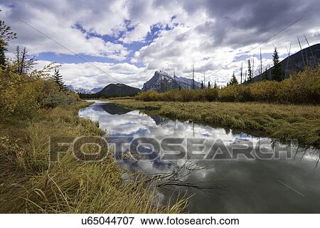 Stock Photo - Mount Rundle in Banff National Park. Fotosearch