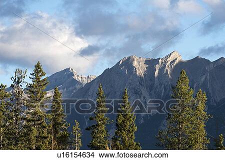 Picture - Mountains above Canmore, Alberta, Canada. Fotosearch