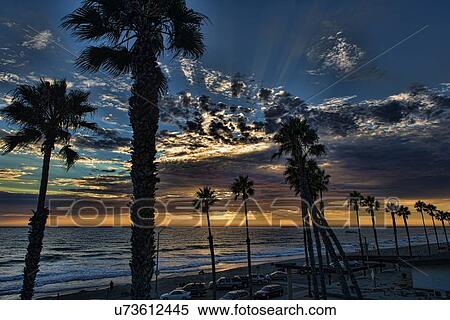 Oceanside beach at sunset View Large Photo Image Stock Photography - Oceanside beach at sunset. Fotosearch