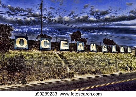 Stock Image - Oceanside, California sign. Fotosearch