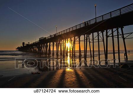 Oceanside, California sunset View Large Photo Image Picture - Oceanside, California sunset. Fotosearch
