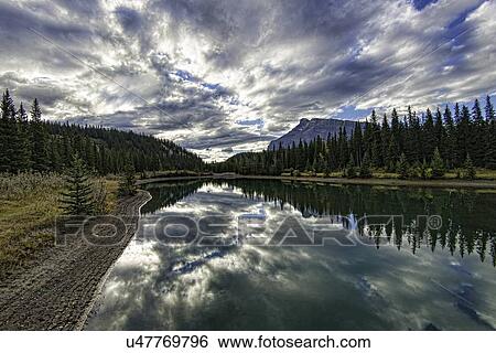Stock Photograph - Reflections in Cascade Pond. Fotosearch