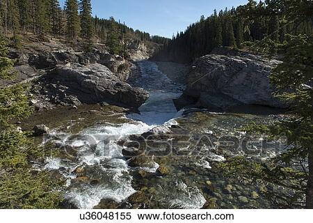 Scenic Elbow Falls in Kananaskis country, Alberta, Canada View Large Photo Image Stock Photography - Scenic Elbow Falls in Kananaskis country, Alberta, Canada. Fotosearch