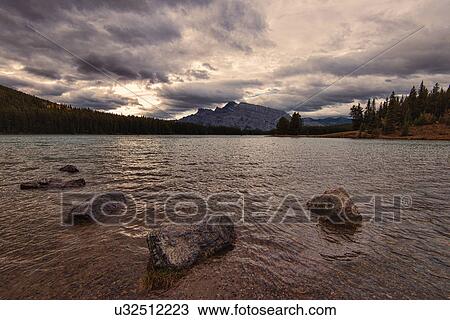 Sunrise at Two Jack Lake View Large Photo Image Stock Image - Sunrise at Two Jack Lake. Fotosearch