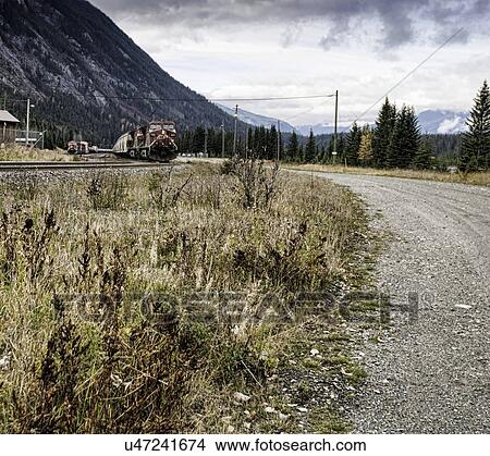 Train along road in the countryside View Large Photo Image Picture - Train along road in the countryside. Fotosearch