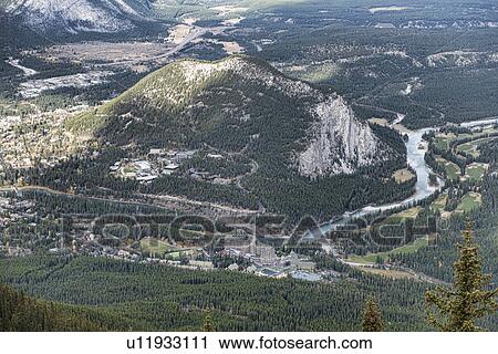 Stock Image - Tunnel Mountain in the Bow River Valley in Banff National Park. Fotosearch