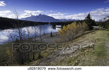 Stock Photo - Two Jack Lake. Fotosearch