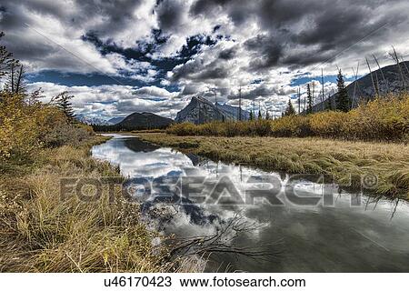 Vermillion Lakes in the Canadian Rocky Mountains View Large Photo Image Stock Image - Vermillion Lakes in the Canadian Rocky Mountains. Fotosearch