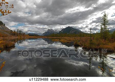 Stock Photo - Vermillion Lakes. Fotosearch