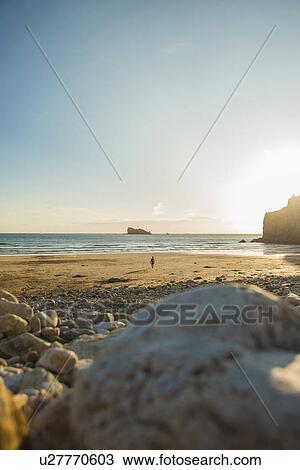 Distant view of male teenage surfer walking on beach, Camaret-sur-mer, Brittany, France View Large Photo Image Stock Image - Distant view of male teenage surfer walking on beach, Camaret-sur-mer, Brittany, France. Fotosearch