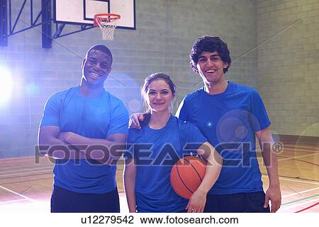 Male and female basketball players, portrait View Large Photo Image Stock Image - Male and female basketball players, portrait. Fotosearch