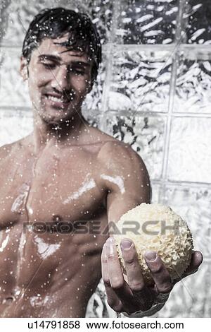 Man enjoying shower View Large Photo Image Stock Photo - Man enjoying shower. Fotosearch