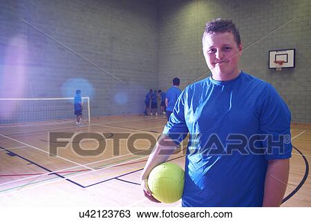 Soccer player indoors, portrait View Large Photo Image Stock Image - Soccer player indoors, portrait. Fotosearch
