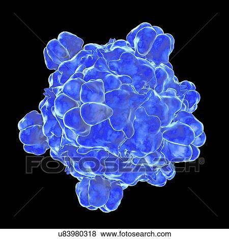 Stock Illustration - Bacteriophage omega, artwork. Fotosearch