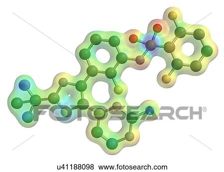 Stock Illustration - Dabrafenib, skin cancer drug, molecule. Fotosearch