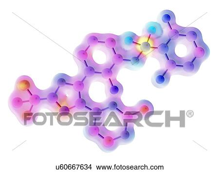 Stock Illustration - Dabrafenib, skin cancer drug, molecule. Fotosearch