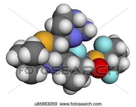 Stock Illustration - Dabrafenib, skin cancer drug, molecule. Fotosearch