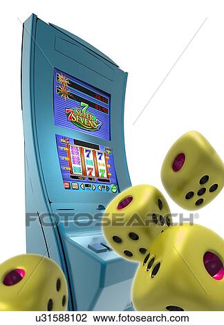 Gambling machine View Large Illustration Drawing - Gambling machine. Fotosearch