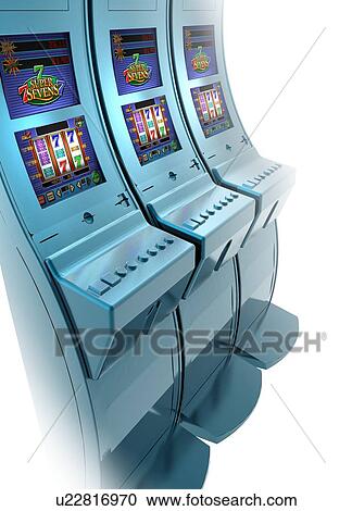 Clipart - Gambling machines. Fotosearch