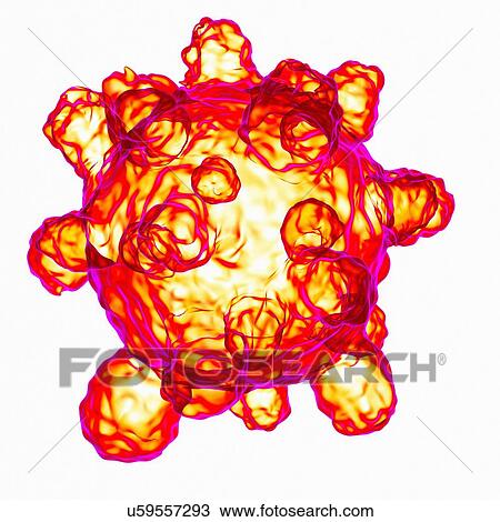 Drawing - Measles virus, artwork. Fotosearch