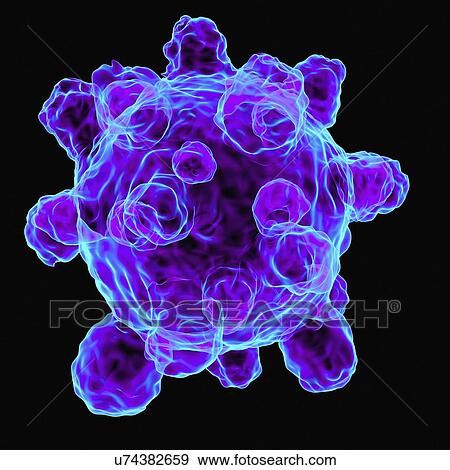 Stock Illustration - Measles virus, artwork. Fotosearch
