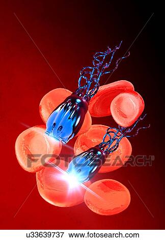 Nanobots in the bloodstream View Large Illustration Stock Illustration - Nanobots in the bloodstream. Fotosearch