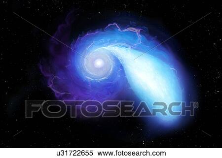 Stock Illustration - Neutron star and white dwarf merging. Fotosearch