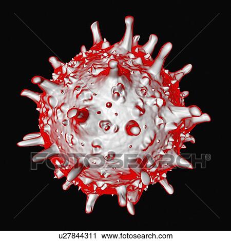 Clip Art - SARS virus, artwork. Fotosearch