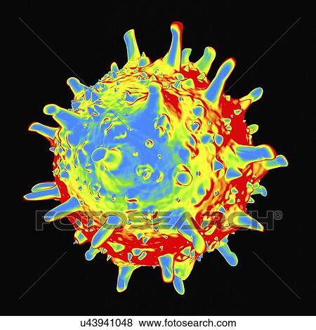 Stock Illustration - SARS virus, artwork. Fotosearch
