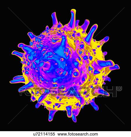 Stock Illustration - SARS virus, artwork. Fotosearch