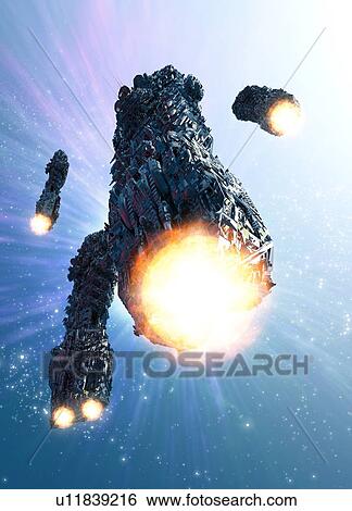 Space craft with ion drives View Large Illustration Stock Illustration - Space craft with ion drives. Fotosearch