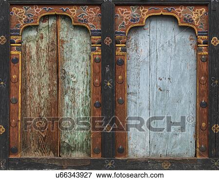 Architectural details of windows of a building, Paro Valley, Paro District, Bhutan View Large Photo Image Stock Photo - Architectural details of windows of a building, Paro Valley, Paro District, Bhutan. Fotosearch