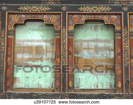 Architectural details of windows of a building, Chokhor Town, Bumthang District, Bhutan View Large Photo Image Stock Photography - Architectural details of windows of a building, Chokhor Town, Bumthang District, Bhutan. Fotosearch