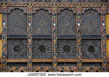 Architectural details of windows of Punakha Dzong, Punakha, Bhutan View Large Photo Image Stock Image - Architectural details of windows of Punakha Dzong, Punakha, Bhutan. Fotosearch