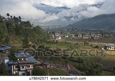 Chokhor Valley, Bumthang District, Bhutan View Large Photo Image Stock Image - Chokhor Valley, Bumthang District, Bhutan. Fotosearch