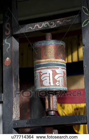 Close-up of a prayer wheel, Thimphu, Bhutan View Large Photo Image Picture - Close-up of a prayer wheel, Thimphu, Bhutan. Fotosearch