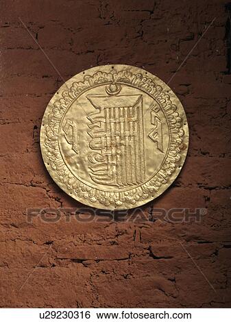 Stock Photograph - Close-up of an emblem of Punakha Monastery, Punakha, Bhutan. Fotosearch