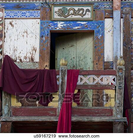 Cloth draped over rail in Wangdichholing Palace, Bumthang District, Bhutan View Large Photo Image Stock Photo - Cloth draped over rail in Wangdichholing Palace, Bumthang District, Bhutan. Fotosearch