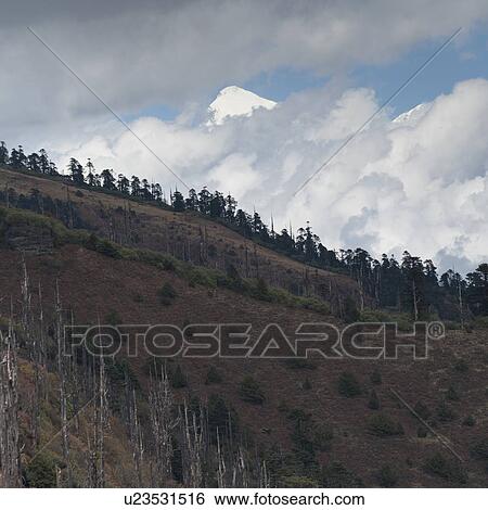 Clouds over a mountain, Bhutan View Large Photo Image Stock Photograph - Clouds over a mountain, Bhutan. Fotosearch