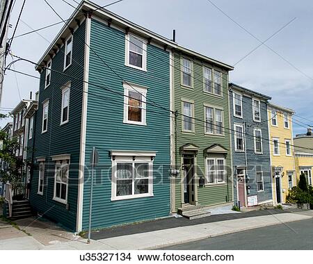 Picture - Colorful houses in St. John's, Newfoundland and Labrador, Canada. Fotosearch