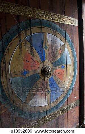 Detail of a door at Trongsa Dzong, Trongsa, Bhutan View Large Photo Image Stock Photograph - Detail of a door at Trongsa Dzong, Trongsa, Bhutan. Fotosearch